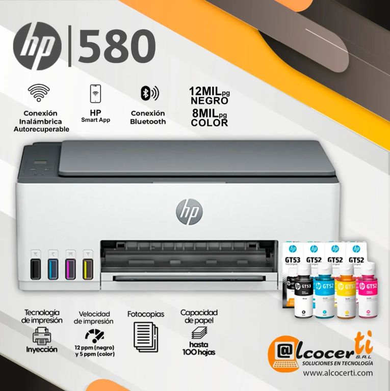 Impresora Multifuncional Hp Smart Tank 580