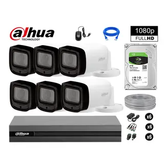 DAHUA - CÁMARAS SEGURIDAD EXTERIOR KIT 6 VARIFOCAL 1080P + DISCO 2TB P2P