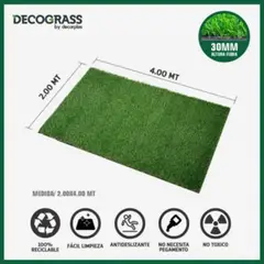 DECORPLAS - Grass Sintético Decograss Modelo Garden 30Mm Verde 200X400