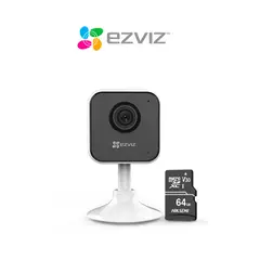 EZVIZ - Cámara de seguridad de lente fijo para interiores H1C full hd + SD 64 GB