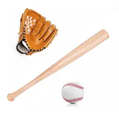 GENERICO - Set de Béisbol Infantil Bate Madera Pelota Guante