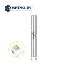 BERKLIN - BOMBA SUMERGIBLE PARA POZO PROFUNDO DE 3 HP 2¨ ACERO