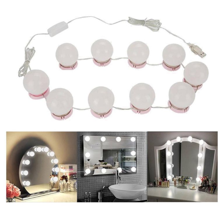 Luces LED para Espejo de Tocador Maquillaje con 10 Focos