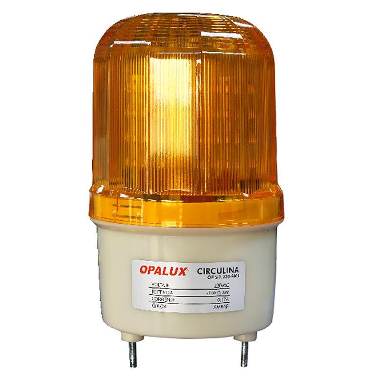 Circulina LED STROBOscopica 220 VAC - Color Ambar con Sonido - OPALUX
