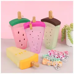 INSPIRA - Vaso taza diseño helado de frutas con pajita y correa