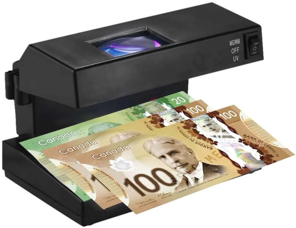 Detector de Billetes Falsos con Luz uv y lupa