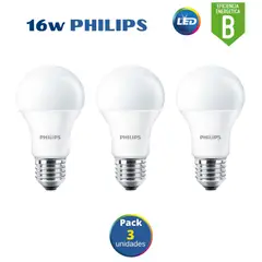 PHILIPS - Foco led 16w ecohome / pack 3 unidades