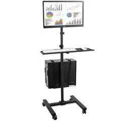 GENERICO - MONTECH - Pedestal con Ruedas para Monitor 17 a 32 Pulg / CPU-TECLADO