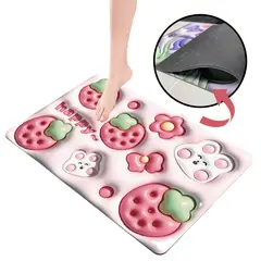 ELMEJORPRECIO - Alfombra De Baño Tapete Absorbente Diseño 3D Fresa