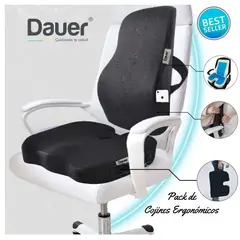 DAUER - Duo Cojines Viscoelástico con Gel DAUER+Bambu Incluye LUMBAR y ASIENTO