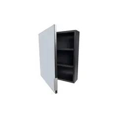 PELIKANO - Mueble organizador de baño con espejo roble negro  melamina