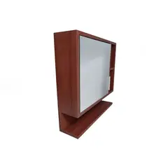 Pelikano - Mueble organizador de baño con espejo  y repisa cedro natural