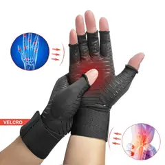 GENERICO - Guantes Compresión TALLA S - Fibra Cobre y Sujetador Velcro
