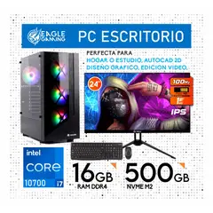 INTEL - CPU INTEL CORE I7 10700 RAM 16GB DISCO SSD m2 500GB + MONITOR 24 IPS + KIT