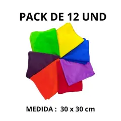 GENERICO - PAÑO MICROFIBRA 30X30 CM PACK X 12 UNIDADES