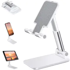 GENERICO - Soporte para Teléfono o Celular en Escritorio Portátil Plegable Blanco