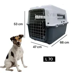 GENERICO - Kennel jaula L70 transportadora de perros FIBRA
