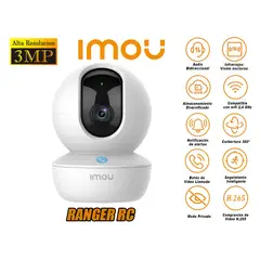 IMOU - Cámara de Seguridad Wi-Fi RANGER RC Gira 360º 3MP Inteligente