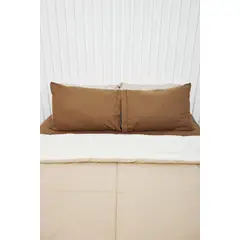 COBITEX HOME - Sábanas Chocolate + Edredón con Corderito Arenita 1 Plaza Cobitex 100% Algodón