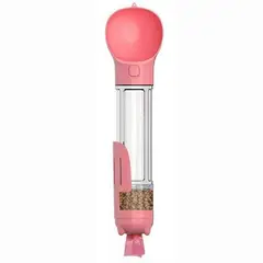 GENERICO - Bebedero portatil 4 en 1 Dispensador Multifuncional 500 ml- Rosado