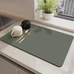GENERICO - Tapete Para Cocina Escurridor De Platos - Verde Oscuro