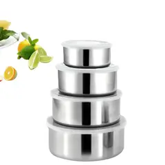 INSPIRA - Set de 4 Mini Bowls de Acero con Tapa Protect Fresh Box