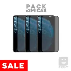 GENERICO - Pack x3 Mica Vidrio Antiespia para iPhone 13