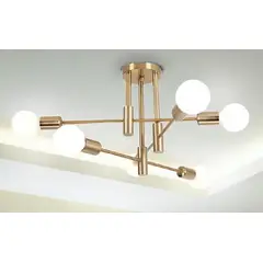 GENERICO - Lámpara Colgante Corela Dorado 6 Luces, Focos