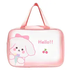 GENERICO - Neceser estuche de Maquillaje con diseño kawaii 31x21x12 - Rosado