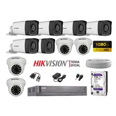 HIKVISION - KIT 10 CÁMARAS SEGURIDAD IT3F 1080P 1TB P2P MAYOR ALCANCE