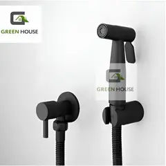 GREEN HOUSE - DUCHA BIDET COLOR NEGRO CON LLAVE ACERO SUS 304