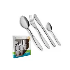 FACUSA - Set de Cubiertos Acero Inoxidable16 Pz Cuchara Tenedor Cuchillo