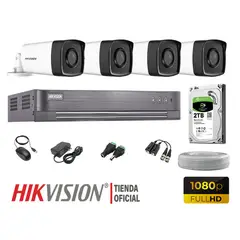HIKVISION - KIT 4 CÁMARAS SEGURIDAD IT3F EXTERIOR FULL HD DISCO 2TB WD