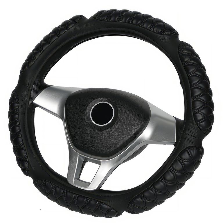Cubre Volante de Auto Acolchado Ergonomico Negro