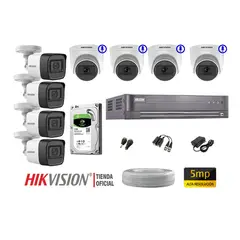 Hikvision - Cámaras Seguridad Kit 8 5Mp 04 Camaras Audio Incorporado Completo