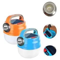 GENERICO - Linterna recargable con panel solar Portatil NARANJA