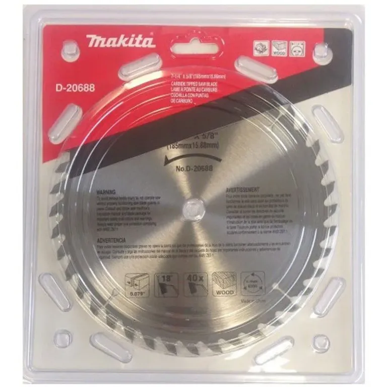 Disco De Sierra para Madera 7.1/4"x5/8" 40D.  Makita D-20688