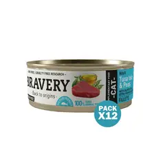 BRAVERY - Lomo de Atún y Guisante Gato Adulto Lata 70gr x12und