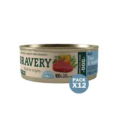 BRAVERY - Atún y Vegetales Perros Adultos Lata 80gr x12und