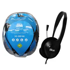 IBLUE - AUDIFONO C/MICROFONO TIPO DIADEMA  IBLUE HS-2001BK CONECTOR JACK 3.5MM