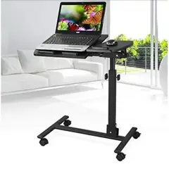 OEM - Mesa para Laptop con Posa Mouse Plegable Altura Ajustable y Ruedas