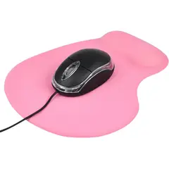 GENERICO - MOUSE PAD ERGONOMICO CON ALMOHADILLA BASE DE GOMA GEL ROSA