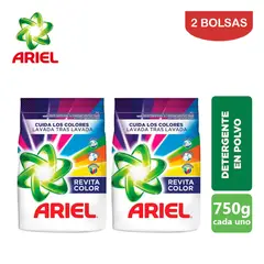 ARIEL - Detergente en polvo 750gr Revitacolor ARIEL. Pack 2 bolsas