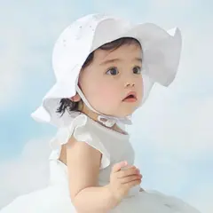 KAST PE - Sombrero Sophie Gorro Ala Ancha Blanco para bebe niñas