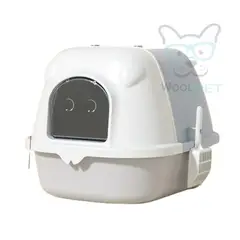 GENERICO - Arenero para Gato con Filtro de carbono - Azul con Gris