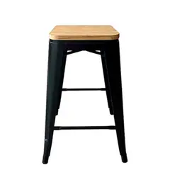 ZIYAZ - Silla Bar Vintage Wood Asiento Nat H61