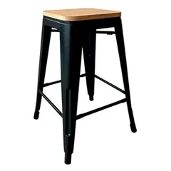 ZIYAZ - Silla Bar Vintage Wood Asiento Nat H77