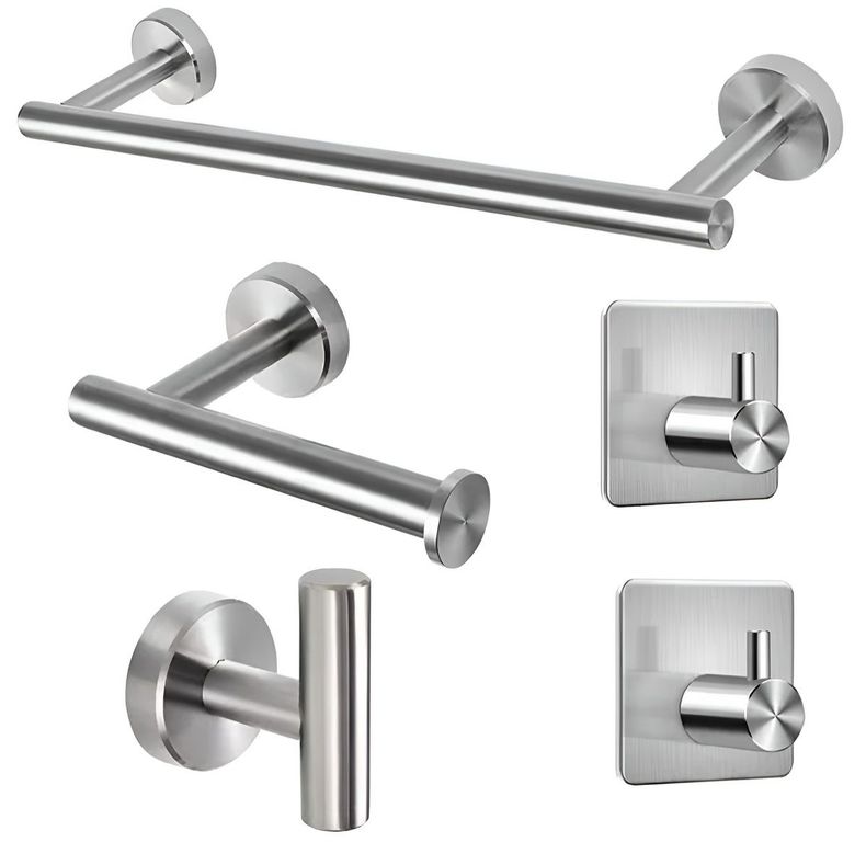 KIT 5 PIEZAS TOALLERO ACERO SUS 304