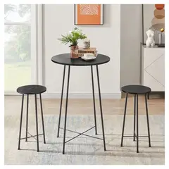 VENTITAS HOME - Mesa Bar + 2 Sillas Bosch Ventitas Home Negro