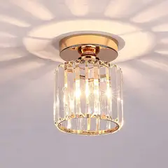 HOME NEAT - Lámpara De Techo Moderna Cristal Dorado